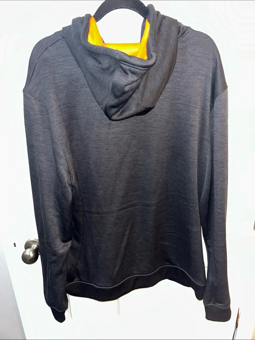 Under Armour Men’s Dark Gray Crewneck Hoodie with Orange Logo